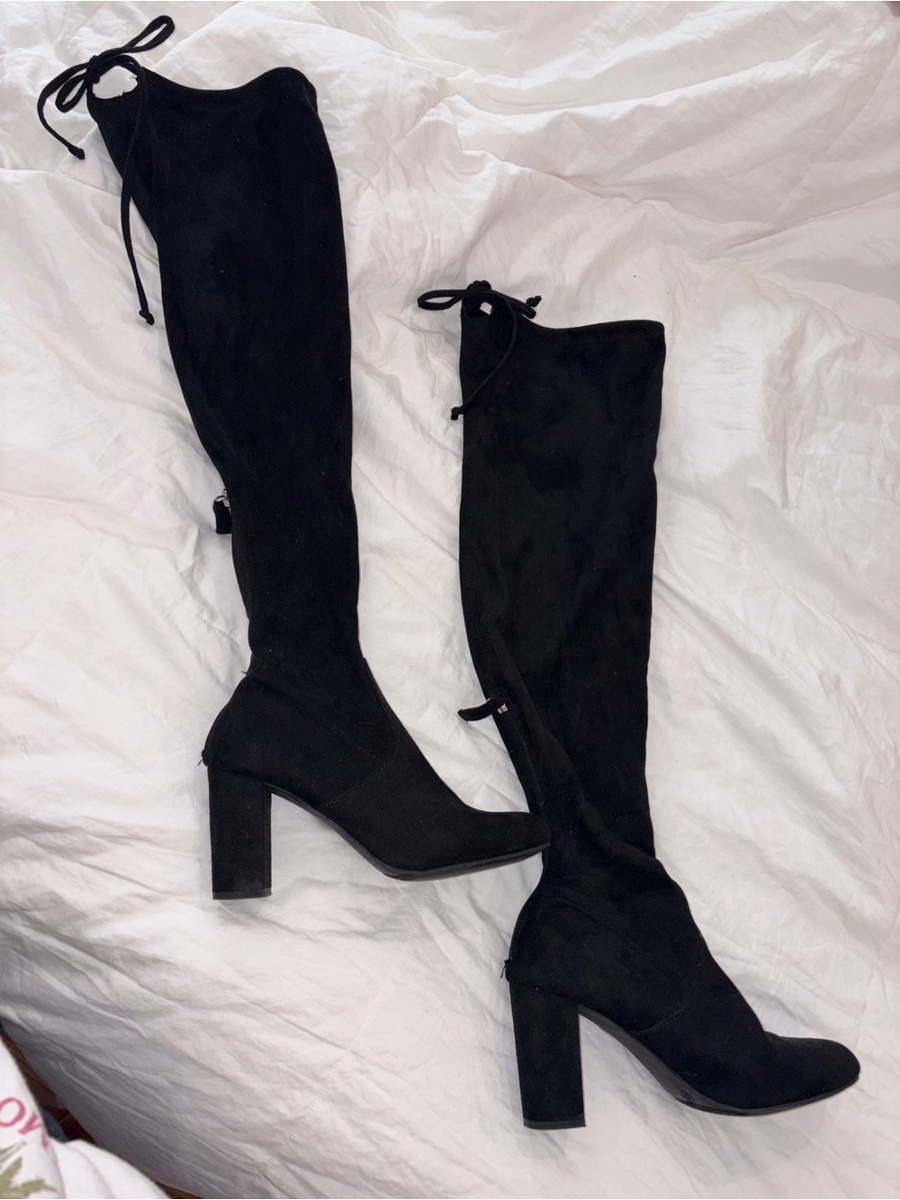Francesca's Collections Black Over-The-Knee Block Heel Boots